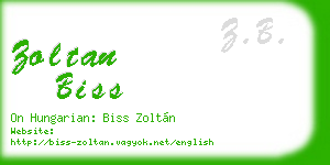 zoltan biss business card