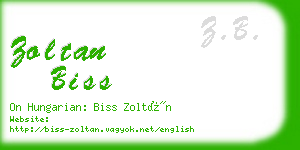 zoltan biss business card